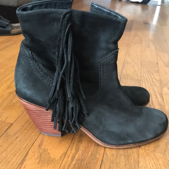 Sam Edelman’s black Booties with fringe - Picture 1 of 7